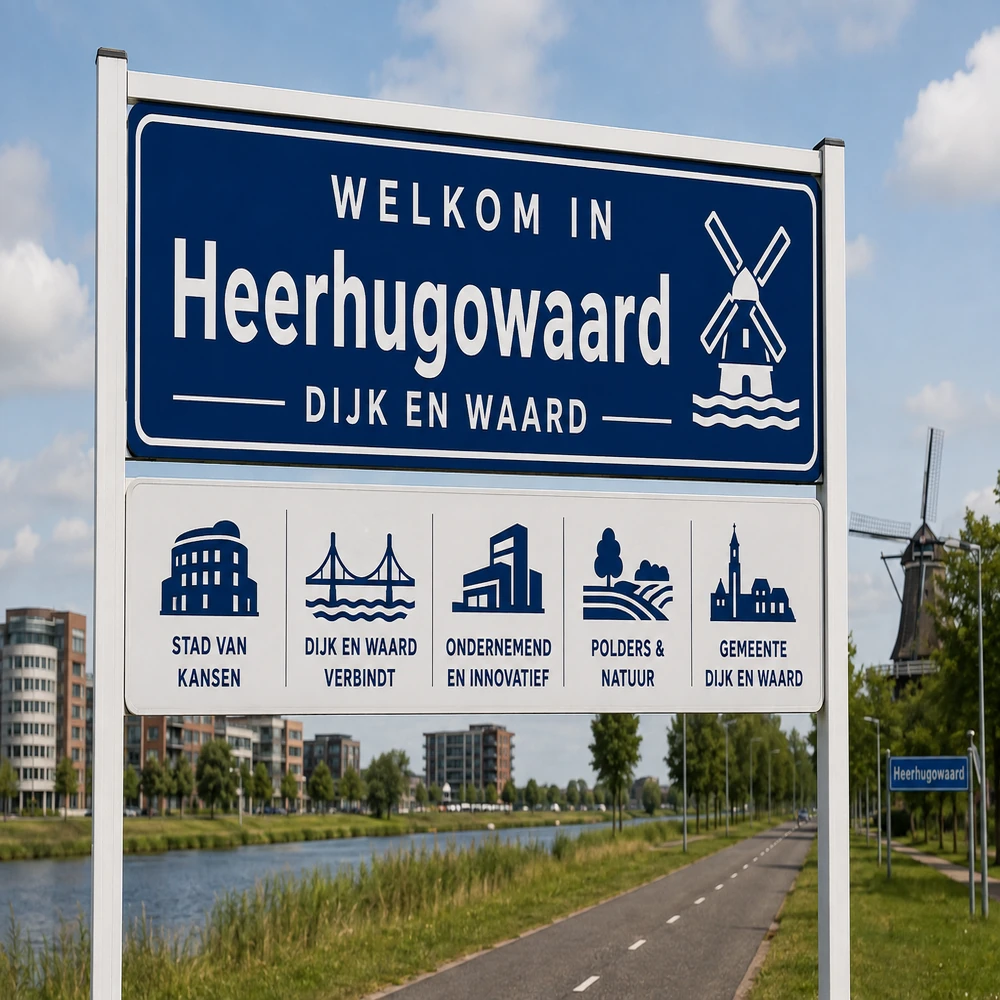Welkomsbord Heerhugowaard en Dijk en Waard